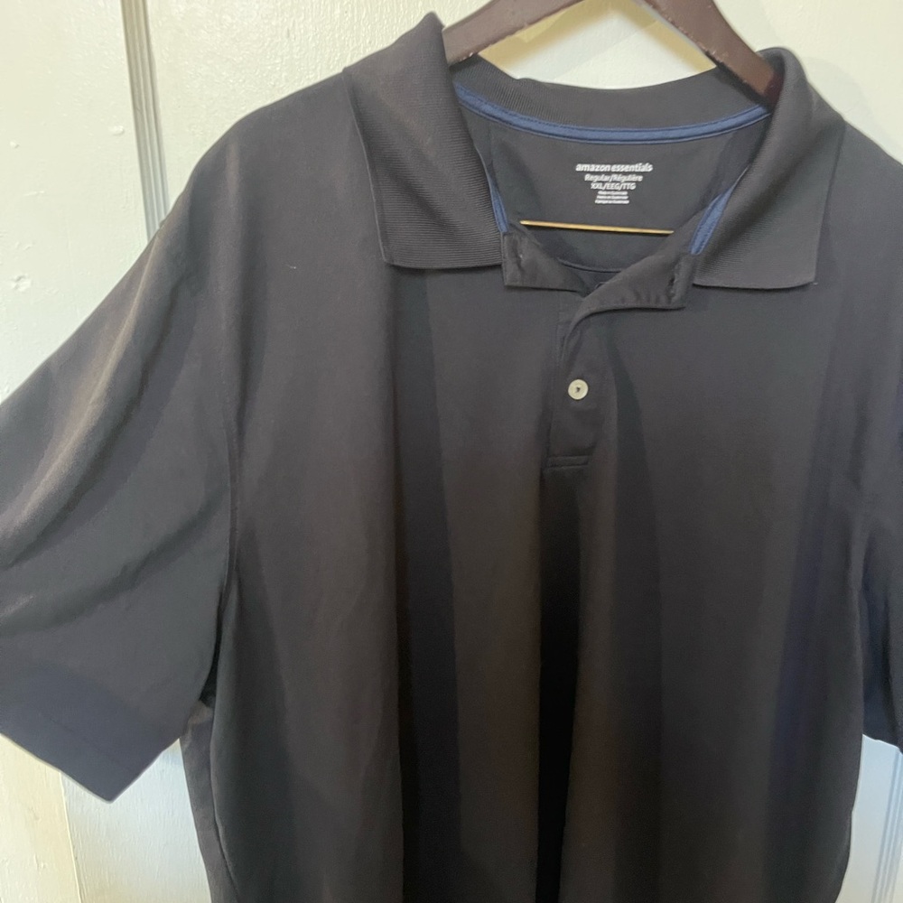 Amazon Essentials Men’s 2XL Black Regular-Fit Quick-Dry Golf Polo – EUC - Picture 3 of 8